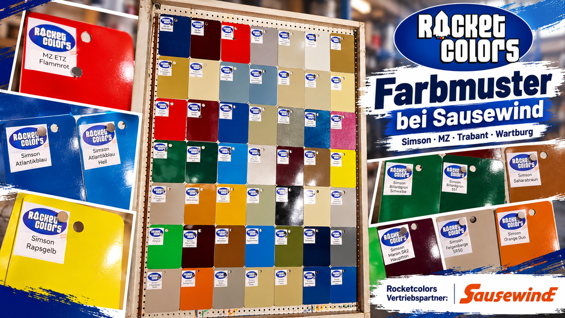 Sausewind Rocketcolors Simson Trabant MZ Wartburg Farbmuster 