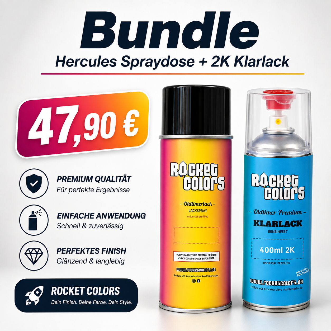 Hercules Spraydose 1K + 2K Klarlack Bundle