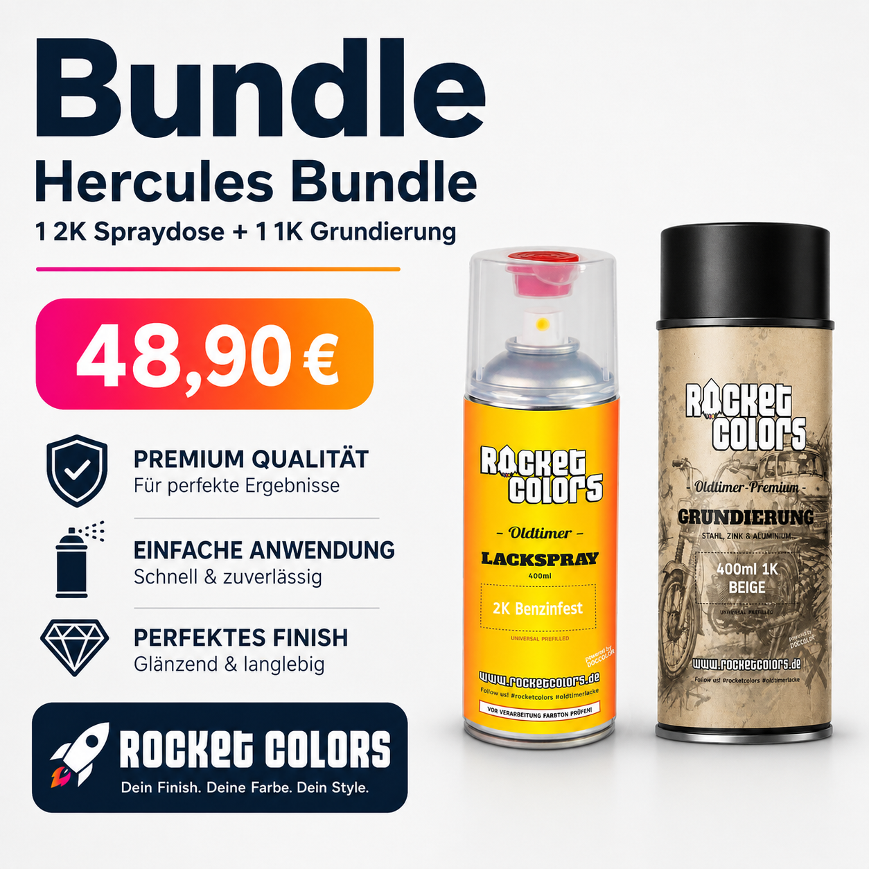 Hercules Spraydose 2K + Oldtimer Grundierung Bundle