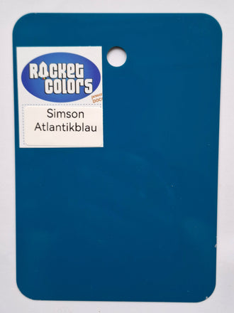 Farbmuster für Simson Atlantikblau Hauptton – Lackstift, Spraydose & Spritzlack