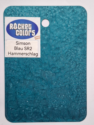 Farbmuster für Simson Hammerschlag Blau SR2 + Spatz – Effektlack 500 g & 1000 g
