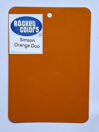 Farbmuster für Simson Orangeocker Duo Hauptton V.1 – Lackstift, Spraydose & Spritzlack