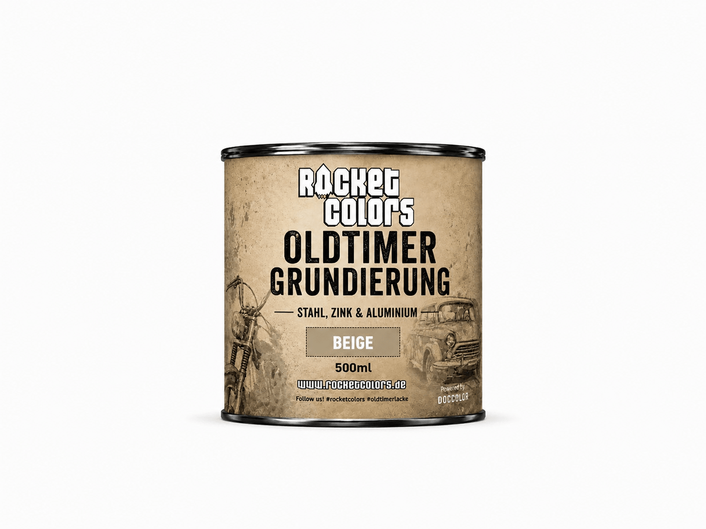 Rocketcolors Oldtimer Premium Grundierung Beige – Rapidprimer 1K 500ml - Rocketcolors