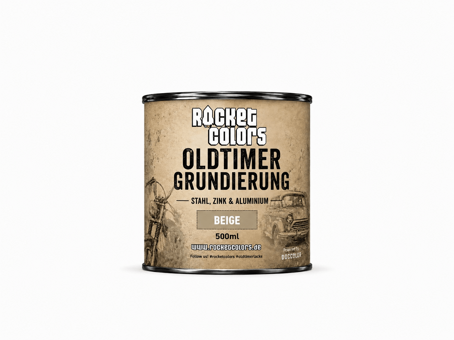 Rocketcolors Oldtimer Premium Grundierung Beige – Rapidprimer 1K 500ml - Rocketcolors